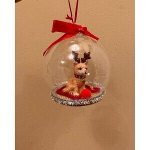 Holiday lane new Christmas ornament cat inside dome new